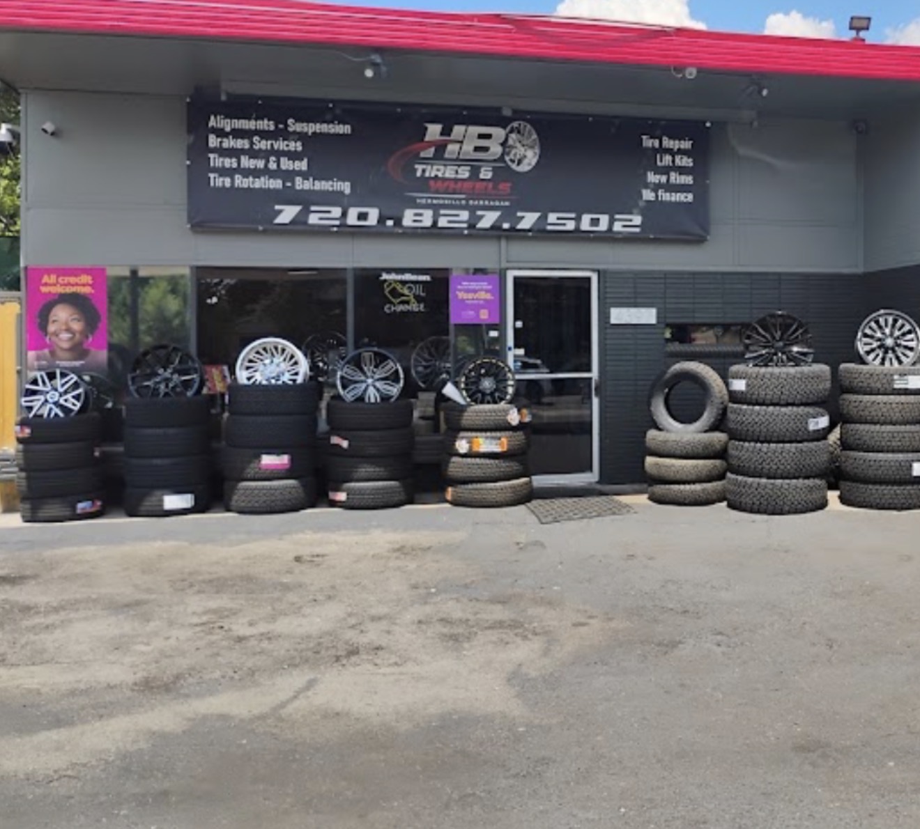 New and used tires and custom wheels displayed at HB Tires & Wheels