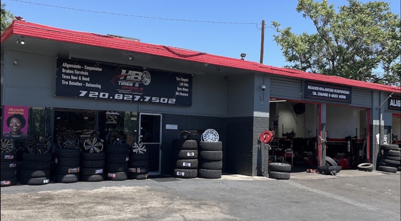HB Tires & Wheels storefront at 4397 W Florida Avenue in Denver